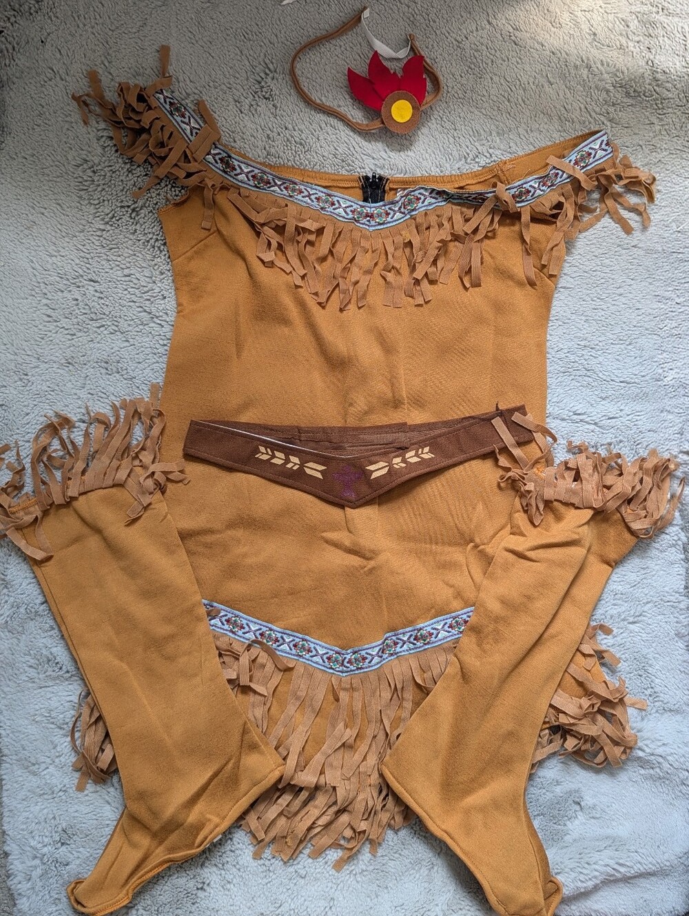 Hauntlook Hide Huntress Costume Dress Halloween Faux Suede Fringe NWOT | Medium - Picture 3 of 6